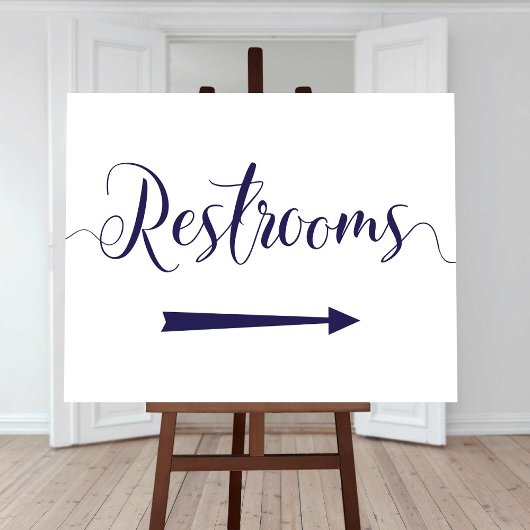 Pijlrichting van Navy Restrooms Pijl-rechts tekene Poster