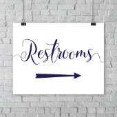 Pijlrichting van Navy Restrooms Pijl-rechts tekene Poster