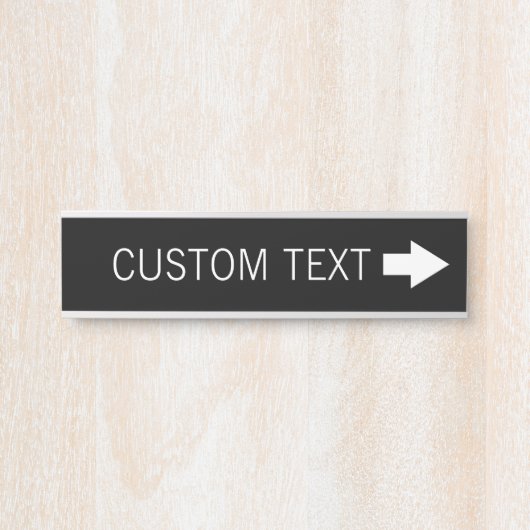 Pijlrichtingsteken met aangepaste tekst - RECHTS Deurbordje (Voorkant)