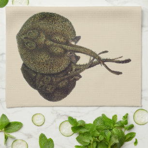 Pijlroggen, Dierillustraties van oud marien leven Theedoek
