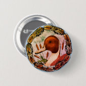 Pijlstaart eend  ronde button 5,7 cm (Voorkant /achterkant)