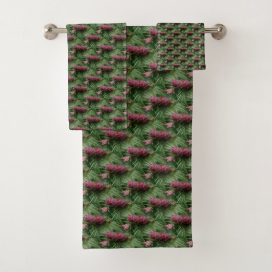 Pijn Cones en Pine Needles Natuur Patroon Bad Handdoek (Insitu)