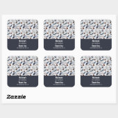 Pijn Cones & Pine Needles Winter Pattern Favor Vierkante Sticker (Vel)