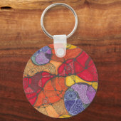 Pijn en overweldigde doodle art keyring. sleutelhanger (Voorkant)