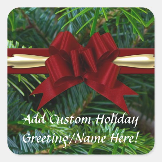 Pijn/Goud/Rode Boog Vierkante Sticker (Voorkant)