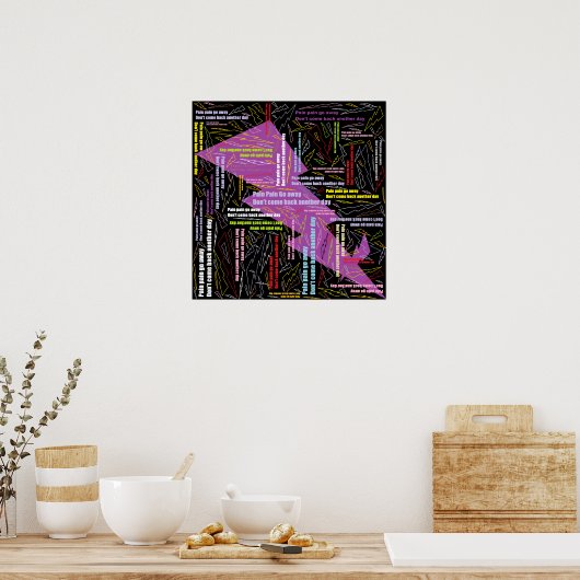 Pijn in pijn gaat weg poster (Keuken)