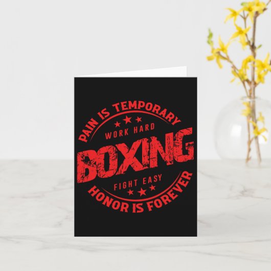 Pijn is tijdelijk werk hard boxing Fight Easy Honi Kaart (Gele Bloem)