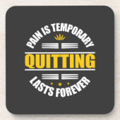 Pijn is voor altijd tijdelijk uitzenden bier onderzetter (Voorkant)