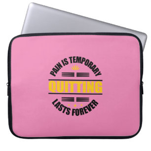 Pijn is voor altijd tijdelijk uitzenden laptop sleeve