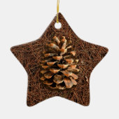 Pijn-kloon op gedode naalden keramisch ornament (Voorkant)