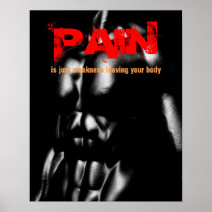Pijn Lichaam Bouwen Fitness Inspirerend Poster