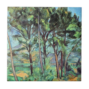 Pijn met Viaduct door Paul Cezanne,  kunst Tegeltje