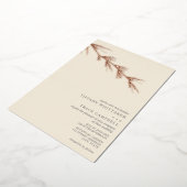 Pijn Tree Branch Cream Wedding Folie Uitnodiging (Gedraaid)