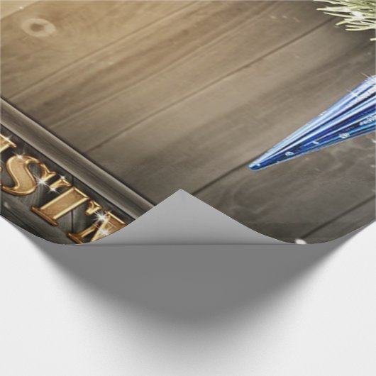 Pijn Tree Branches, Ornamenten, houtvakantie Cadeaupapier (Hoek)