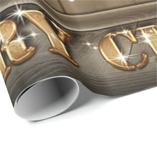 Pijn Tree Branches, Ornamenten, houtvakantie Cadeaupapier (Rol Hoek)