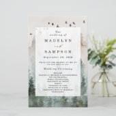 Pijn Tree Forest Rustic Waterverf Wedding Programm (Staand voorkant)