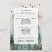 Pijn Tree Forest Rustic Waterverf Wedding Programm (Achterkant)