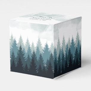 Pijn Tree Waterverf Forest Rustic Wedding Bedankdoosjes