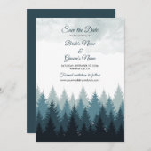 Pijn Tree Waterverf Forest Rustic Wedding Save The Date (Voorkant / Achterkant)