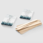 Pijn Tree Waterverf Forest Wedding Programme Handwaaier (Niet-gemonteerd)