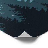 Pijn Tree Waterverf Forest Wedding Seating Chart Poster (Hoek)