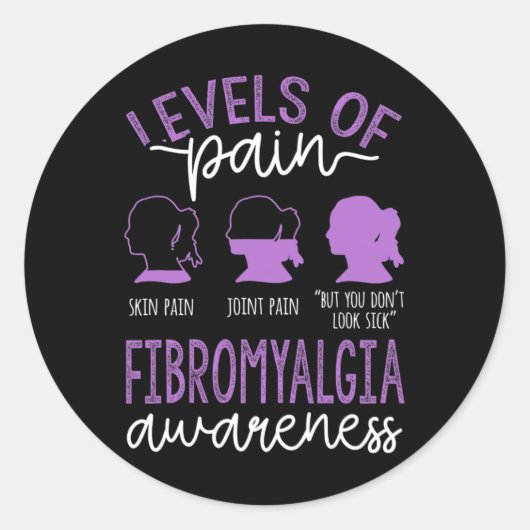 Pijn van bewustzijn van fibromyalgie ronde sticker (Voorkant)