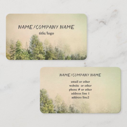 Pijnbomen berglandschap  stijl visitekaartje (Voorkant / Achterkant)