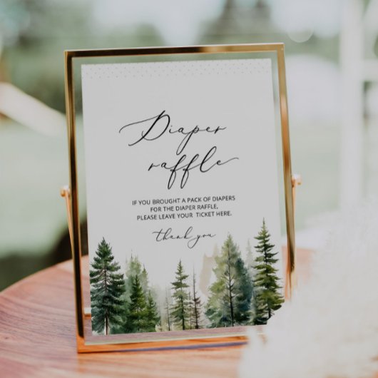 Pijnbomen bos minimalistische luier verloting poster