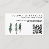 Pijnbomen Buiten Camp Hike Avontuur QR Code Visitekaartje (Achterkant)