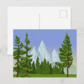 Pijnbomen en briefkaart van de bergplaats (Voorkant / Achterkant)