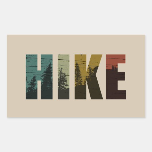 Pijnbomen in de bossen wandelen rechthoekige sticker (Voorkant)