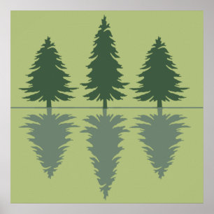 pijnbomen in een bos poster