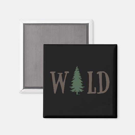Pijnbomen in het wilde bos magneet (Voorkant / Achterkant)