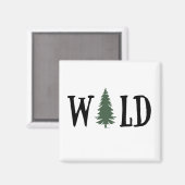 Pijnbomen in het wilde bos magneet (Voorkant / Achterkant)