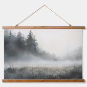 Pijnbomen Meadow Low Lying Fog Hangend Wandkleed (Voorkant)
