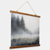 Pijnbomen Meadow Low Lying Fog Hangend Wandkleed (Gebogen)