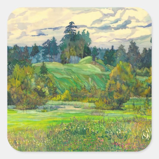 Pijnbomen Vierkante Sticker (Voorkant)