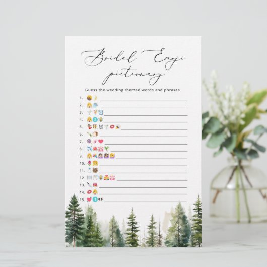 Pijnbomen vrijgezellenfeest emoji pictionary spel (Staand voorkant)