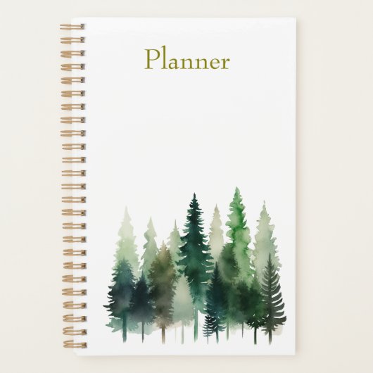 Pijnbomen Watercolor Jaarplanner Planner (Voorkant)