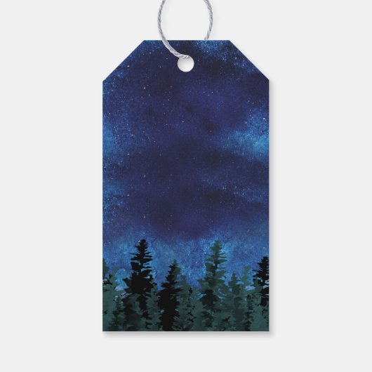 Pijnbomen Waterverf rustieke bruiloft gunst Labels Cadeaulabel (Achterkant)