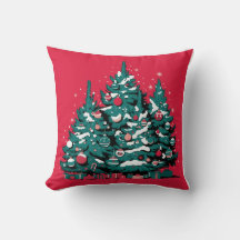 Pijnboom en kerst ornamenten rode achtergrond