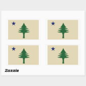 Pijnboom en ster 1901 vlag van Maine State Rechthoekige Sticker (Vel)