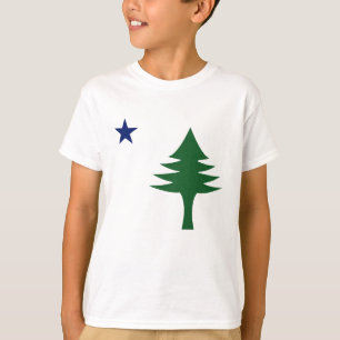 Pijnboom en ster 1901 vlag van Maine State T-shirt