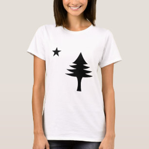 Pijnboom en ster 1901 vlag van Maine State T-shirt