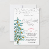 Pijnboom, goudbollen, lichte kerstfeestdagen kaart (Voorkant)