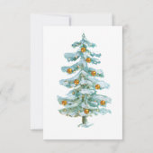 Pijnboom, goudbollen, lichte kerstfeestdagen kaart (Achterkant)