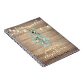 Pijnboom, String Lights, Wood Kerstmis Notitieboek (Rechterzijde)