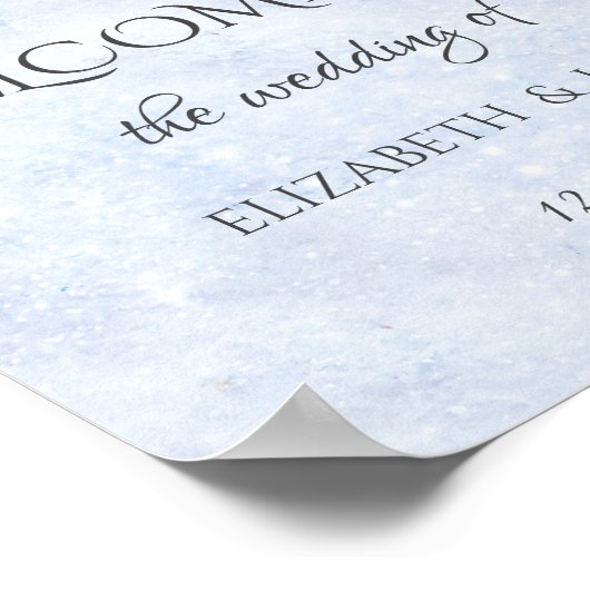 Pijnboom takken, Sneeuw String Lights Bruiloft Poster (Hoek)