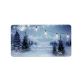 Pijnboombos, landschap, String-lampjes Etiket (Voorkant)