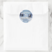 Pijnboombos, landschap, String-lampjes Ronde Sticker (Tas)